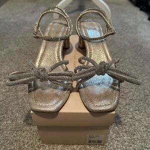 Loeffler Randall, Mikel Strass Bow Ankle-Strap Sandals, size 10.5